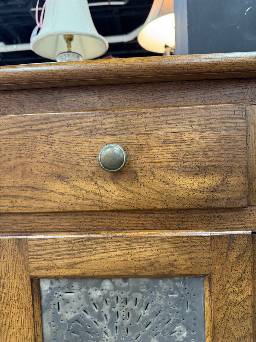 Wood & Punched Tin Doors Pie Safe