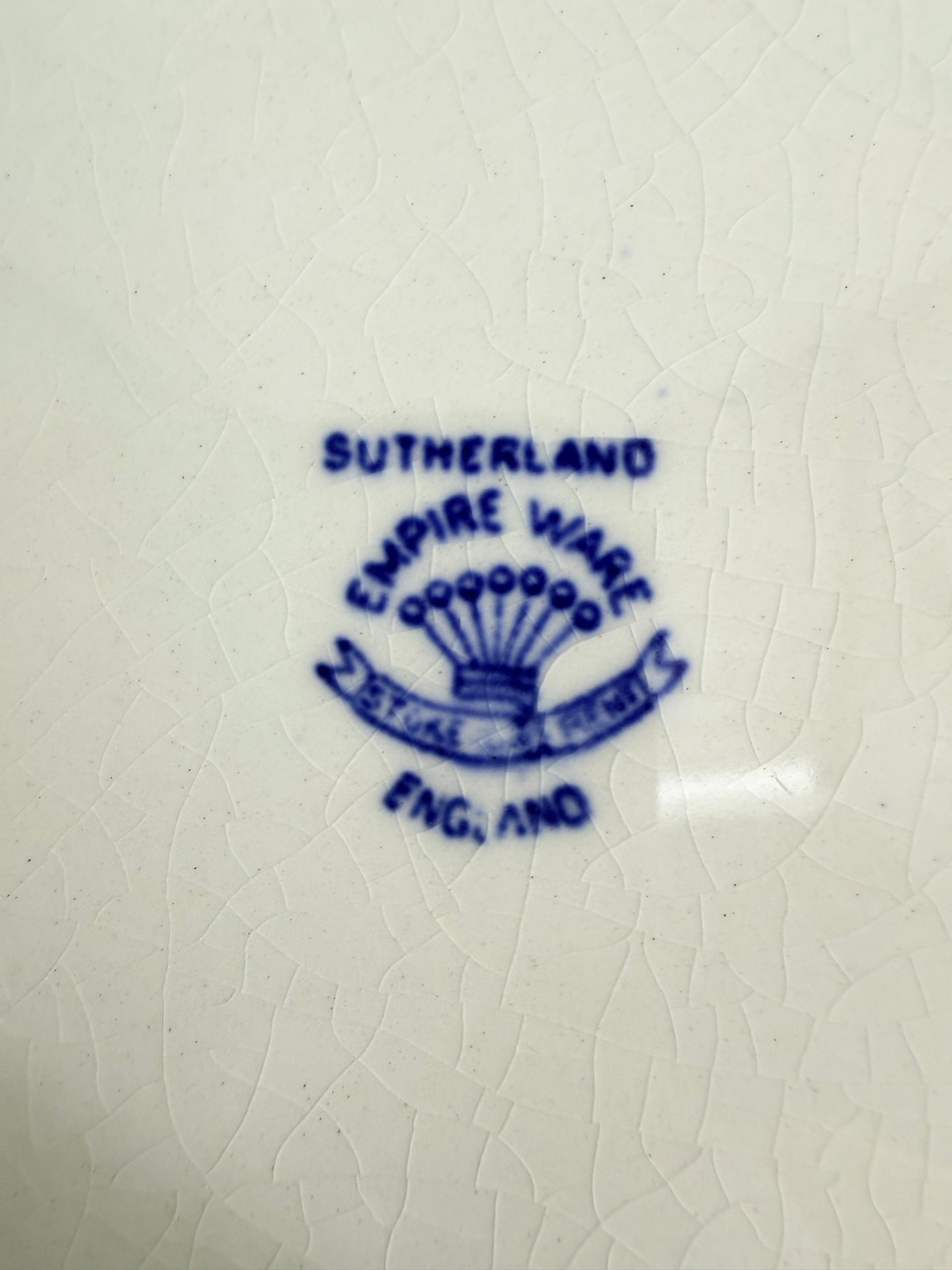 SUTHERLAND White & Blue Empire Ware Platter