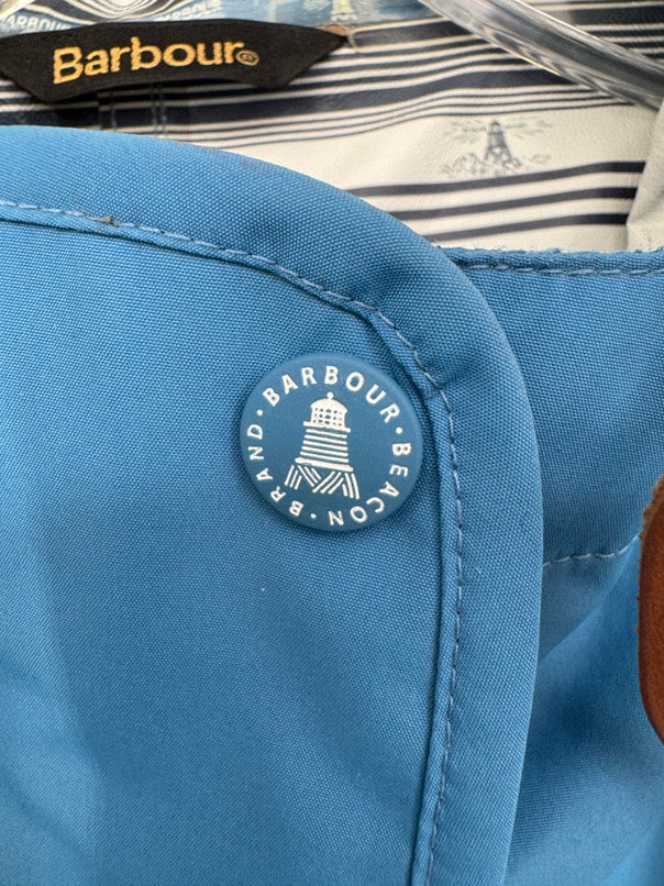 BARBOUR Size 12 Blue Rain Jacket