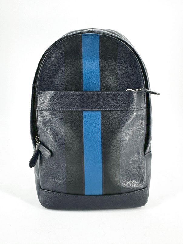 COACH Black & Navy Charles Varsity Sling Backpack