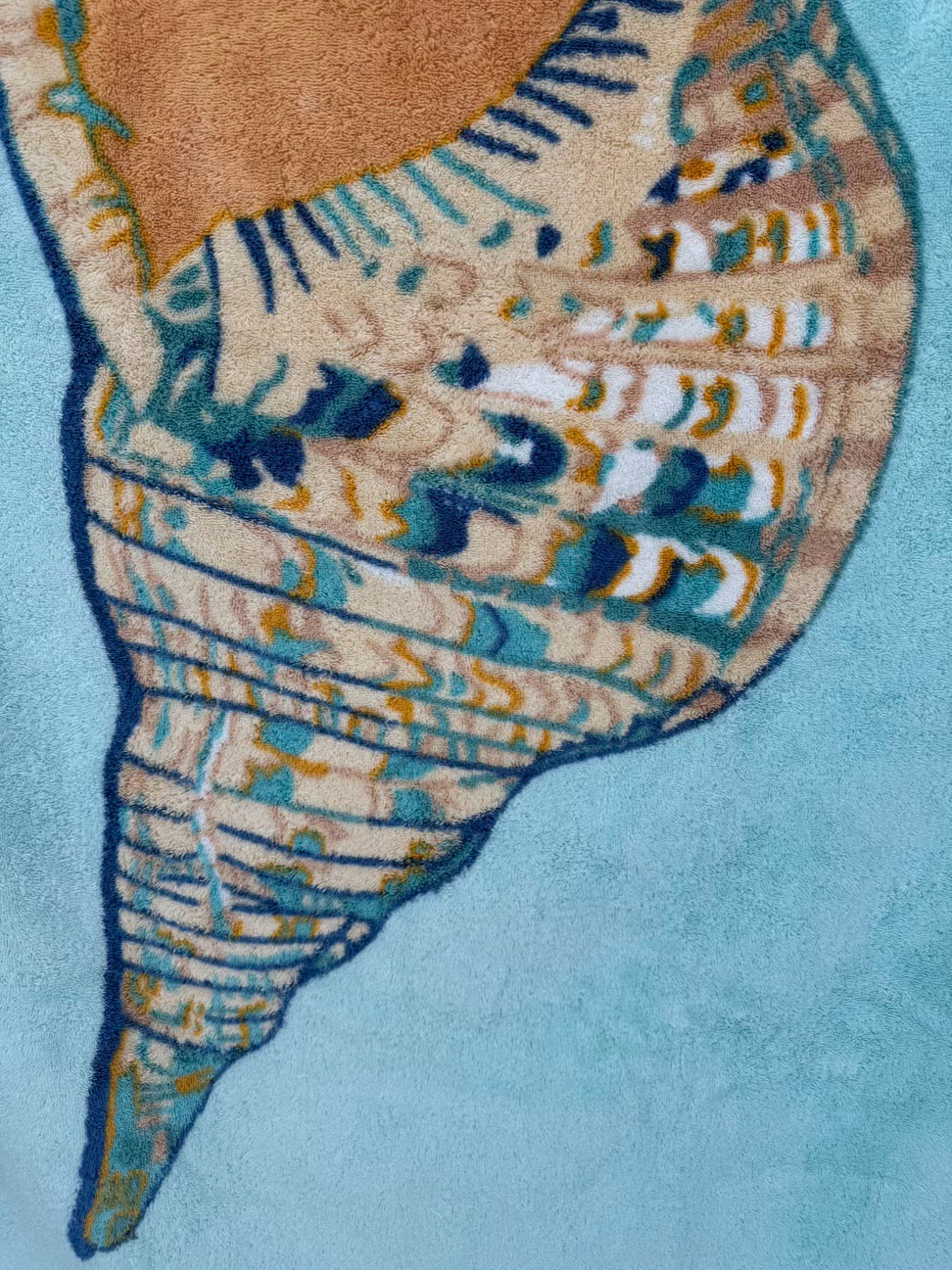 HERMES Blue & Tan Shell Beach Towel