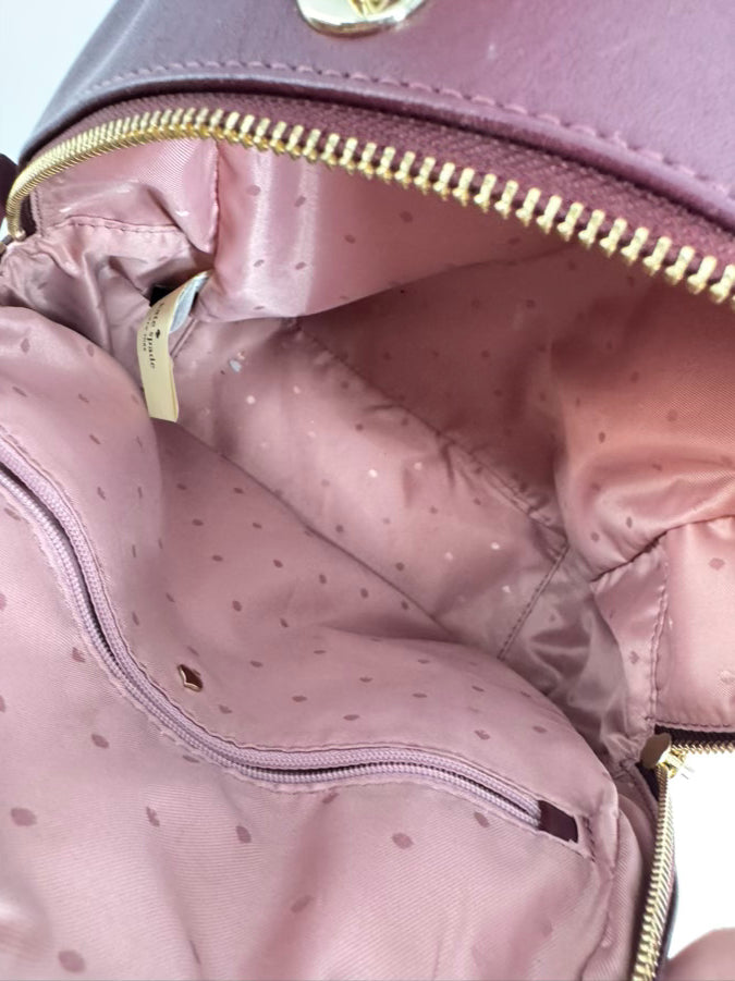 KATE SPADE Burgundy Quilted Leather Backpack