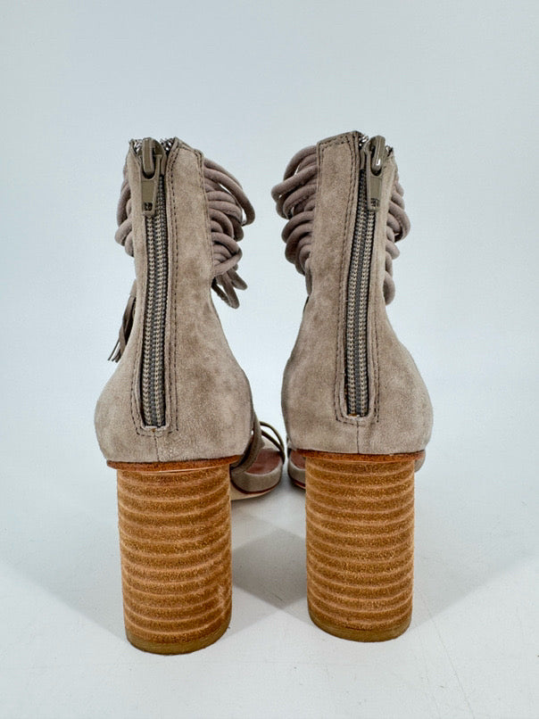 JEFFREY CAMPBELL Size 7 Gray Suede Despina Heels