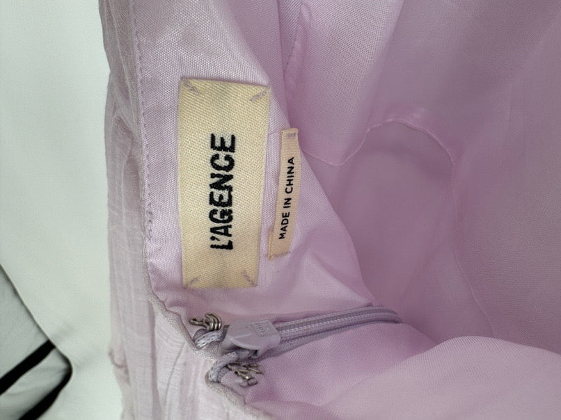 L'AGENCE Size 8 Lilac Ruffle Halter Dress