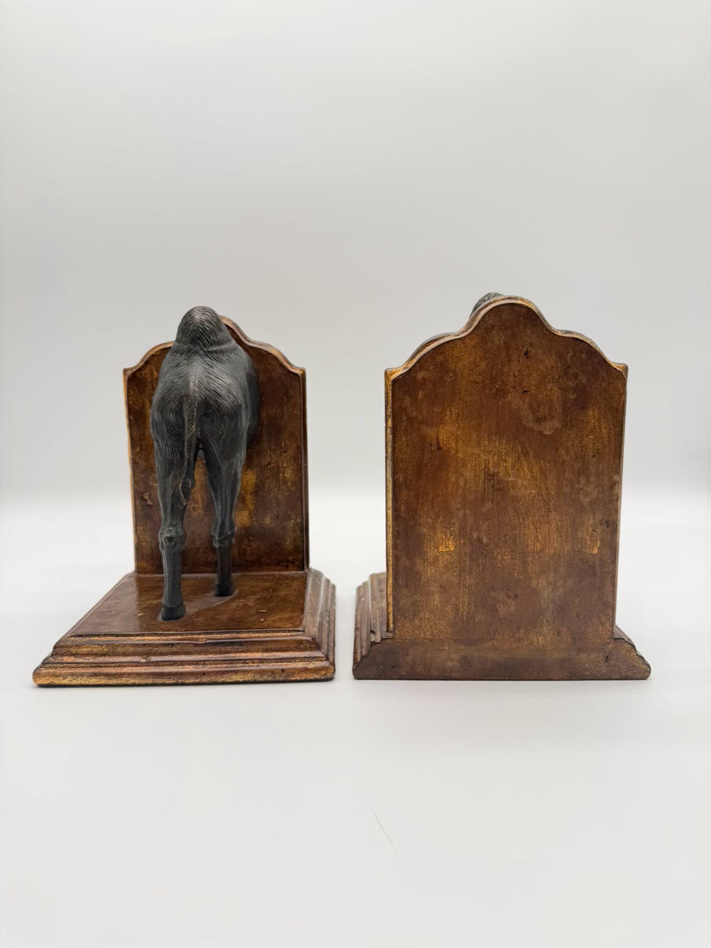 Wood & Metal Camel Pair Of Book Ends