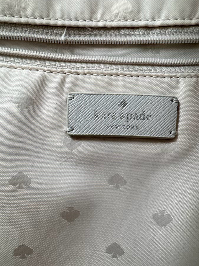 KATE SPADE Gray Leather Tote Bag