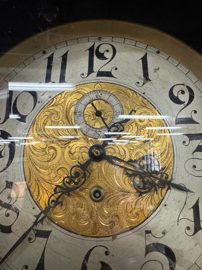 AUSTRIA Dark Wood Ornate 2-Piece Clock