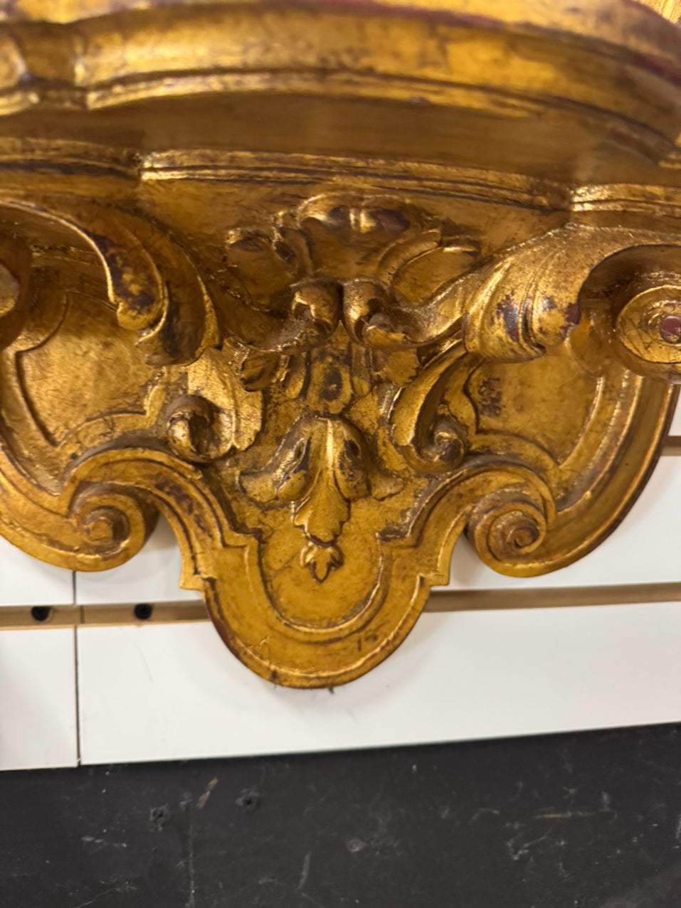 CHELSEA HOUSE Gilt Wood Mirror w/ Shelves on Sides