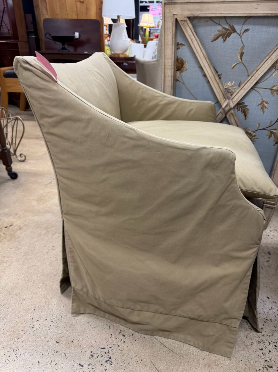 LEE INDUSTRIES Tan Slip Cover Side Chair