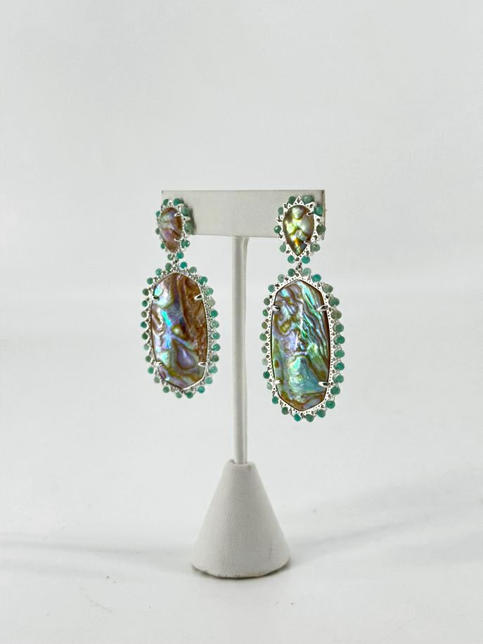 KENDRA SCOTT Silver Tone Abalone Earrings