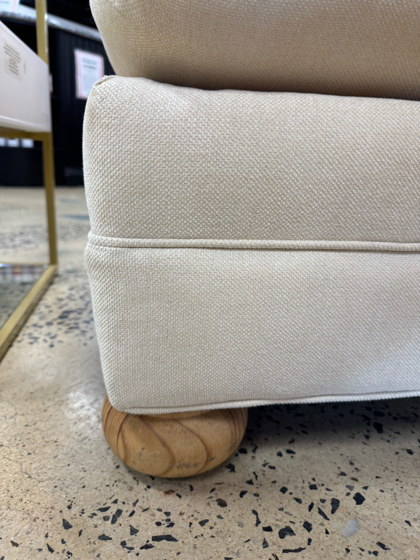 Cream Slipper Chair w/ Bun Feet
