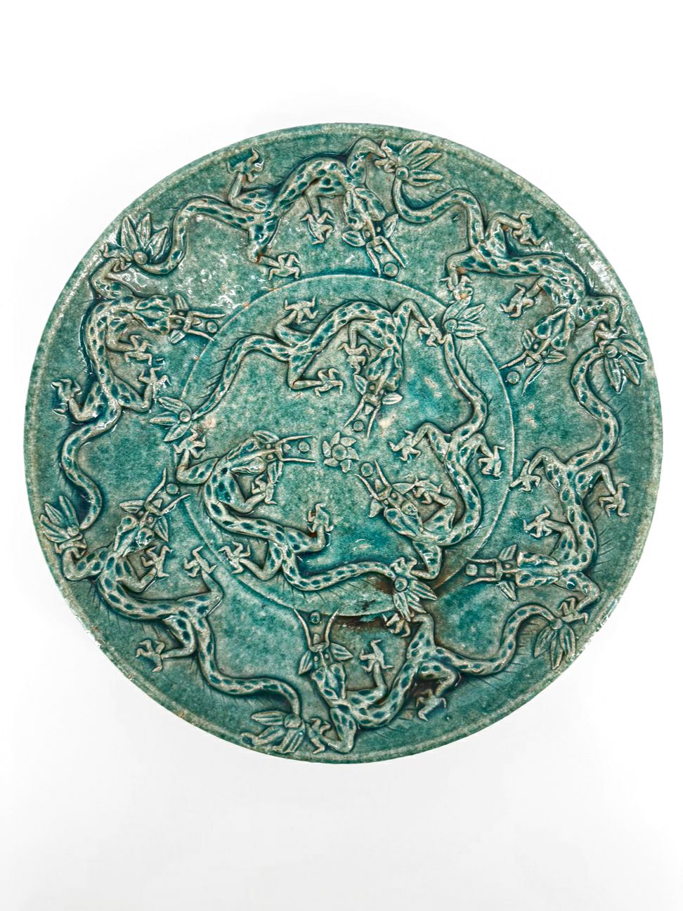 Teal Dragon Ceramic Decorative Plate