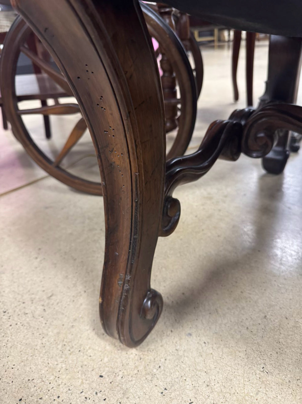 Wood & Leather Nailheads Chair