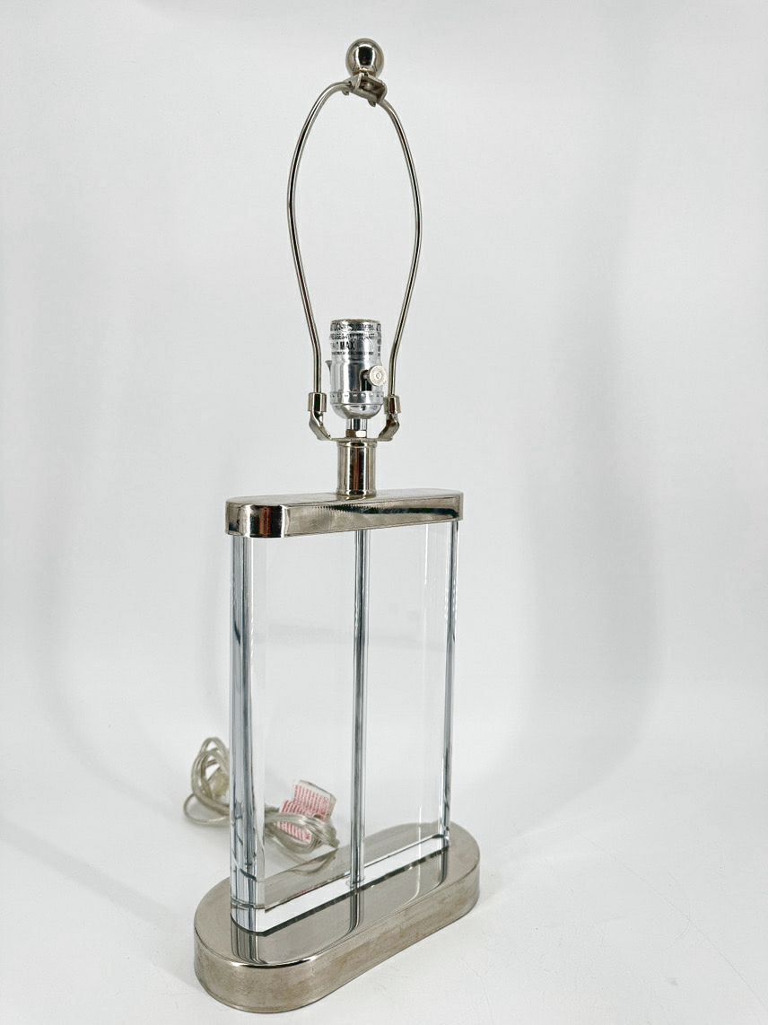 Glass & Metal Oval Lamp