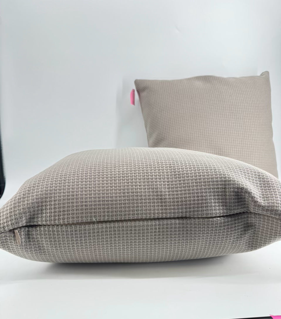 Taupe Woven Knife Edge Pair of Pillows