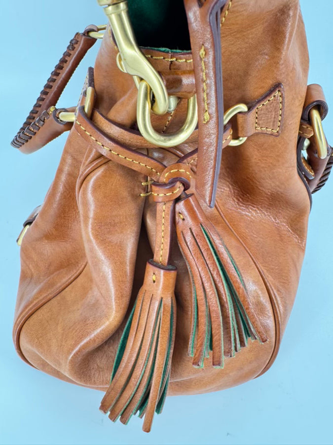 DOONEY & BOURKE Cognac Leather Crossbody Purse
