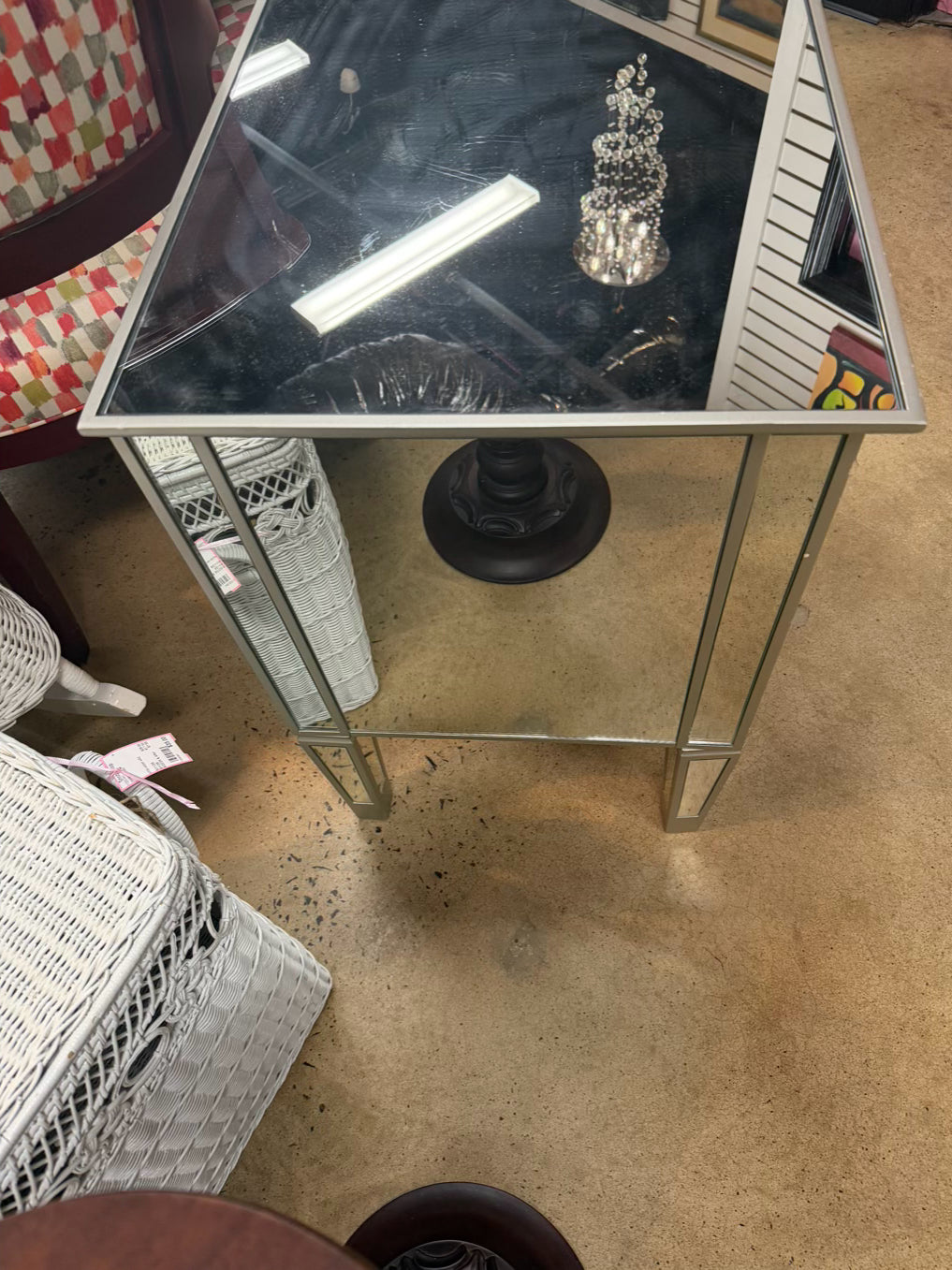 Mirrored End Table