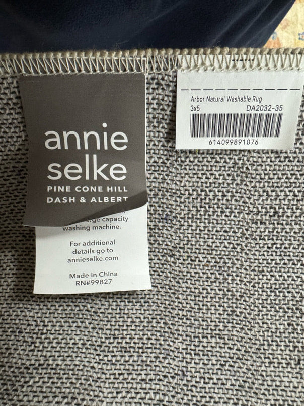ANNIE SELKE Cream Arbor Natural Washable Area Rug