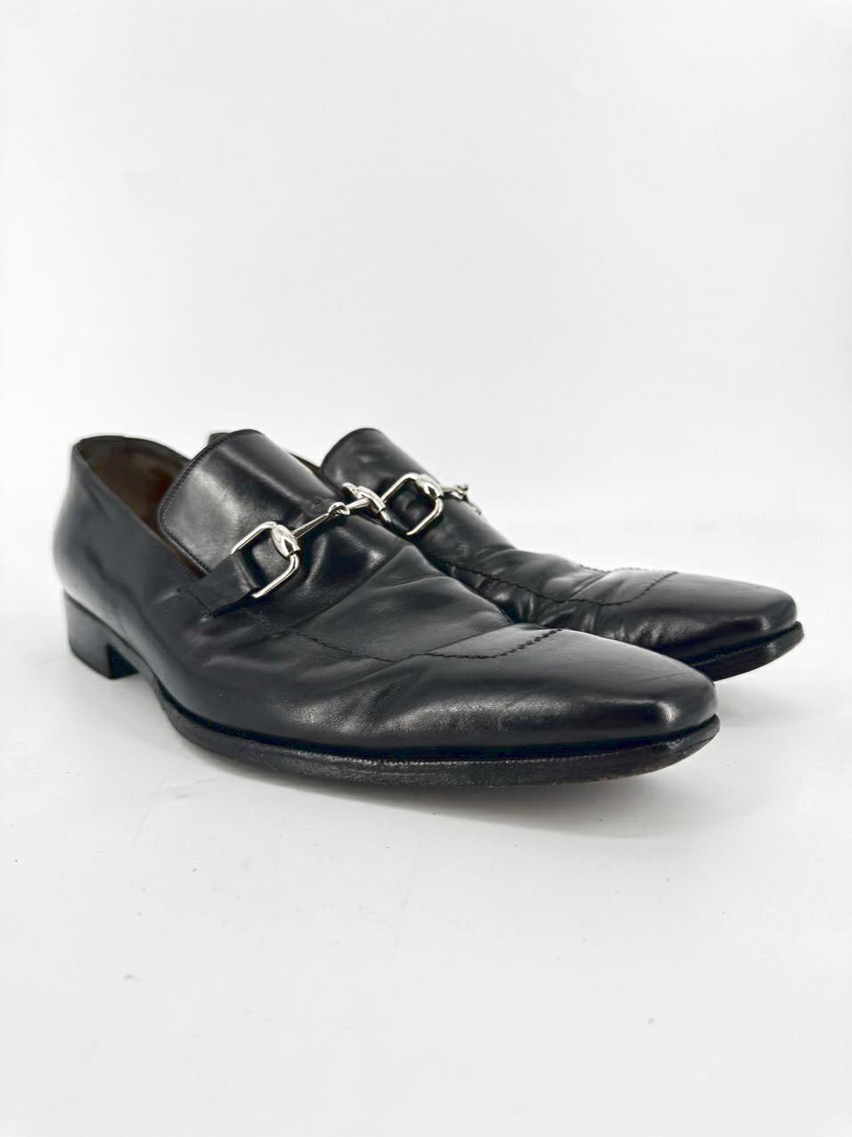 GUCCI Size 11 Black Leather Dress Shoes