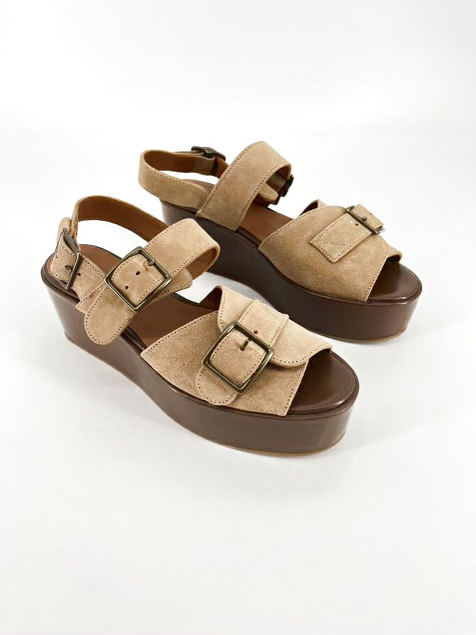 Caron Callahan Size WMNS 39.5 Camel Suede Wedge