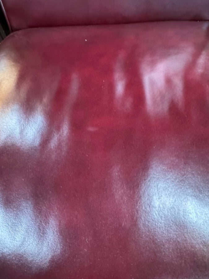 HICKORY CHAIR Wine Leather Queen Ann Nailhead Chair