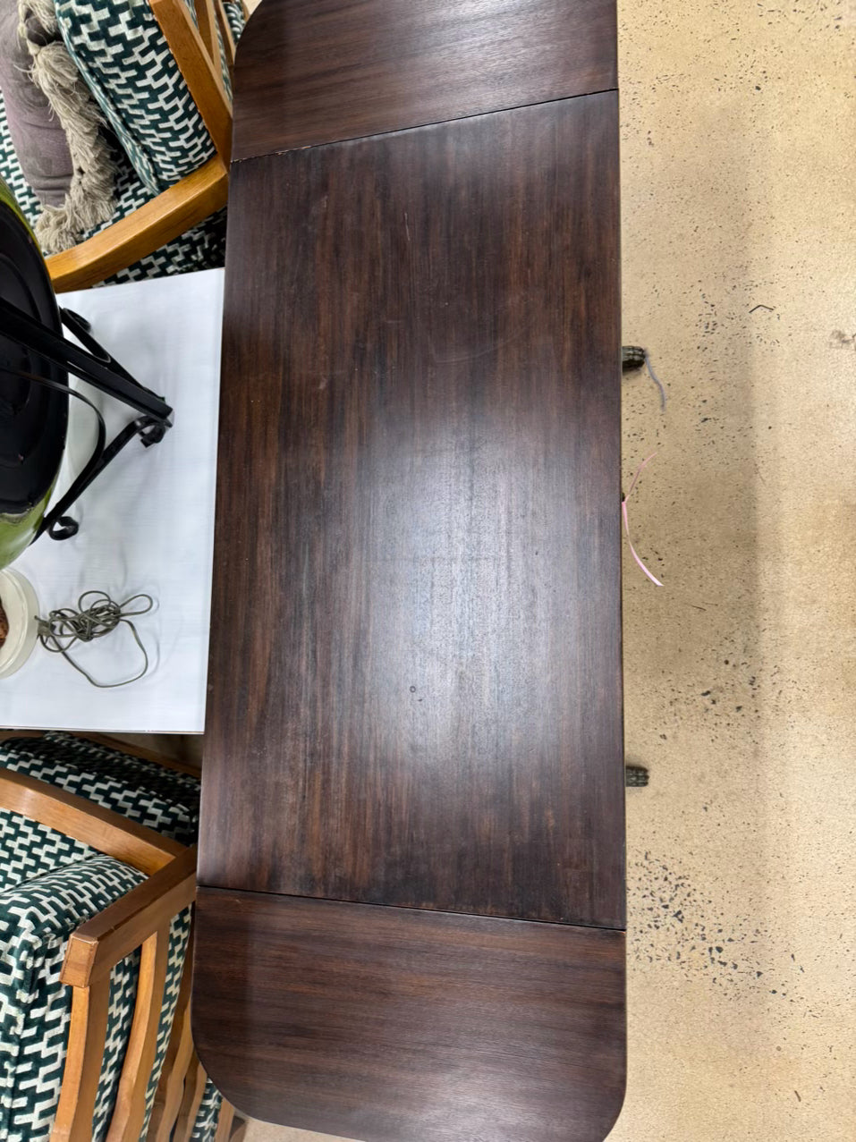 VINTAGE Blue Painted Wood Occasional Table w/ Dropleaf Sides