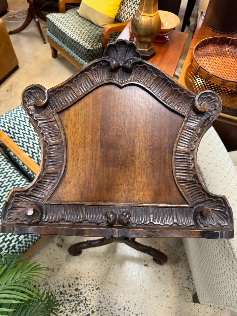Carved Wood Music Stand