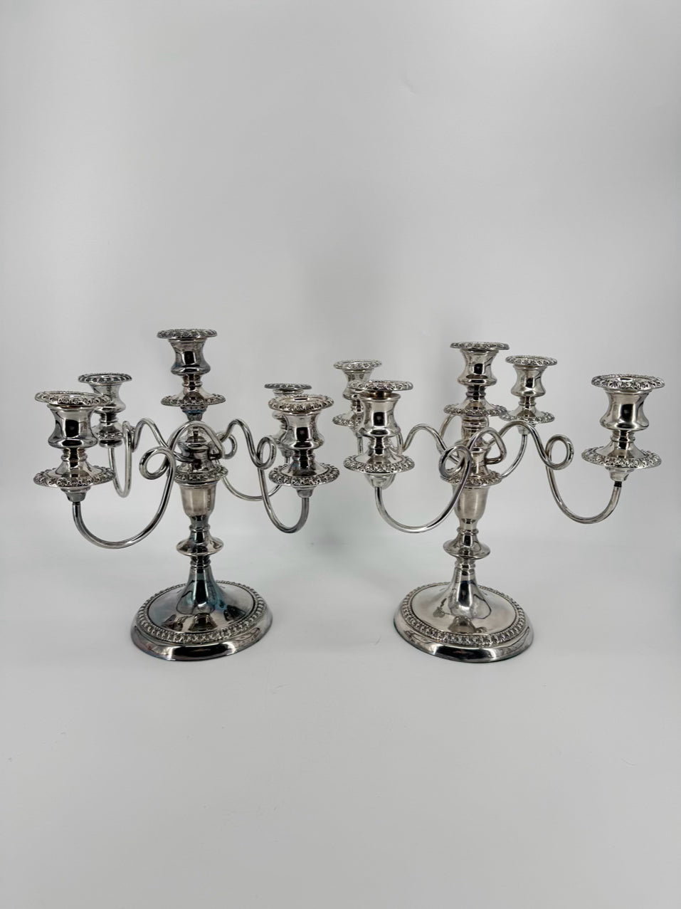 Silver Plate 4-Arm Pair of Candelabras