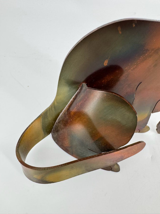 Signed Copper Lasercut Pair of Cats