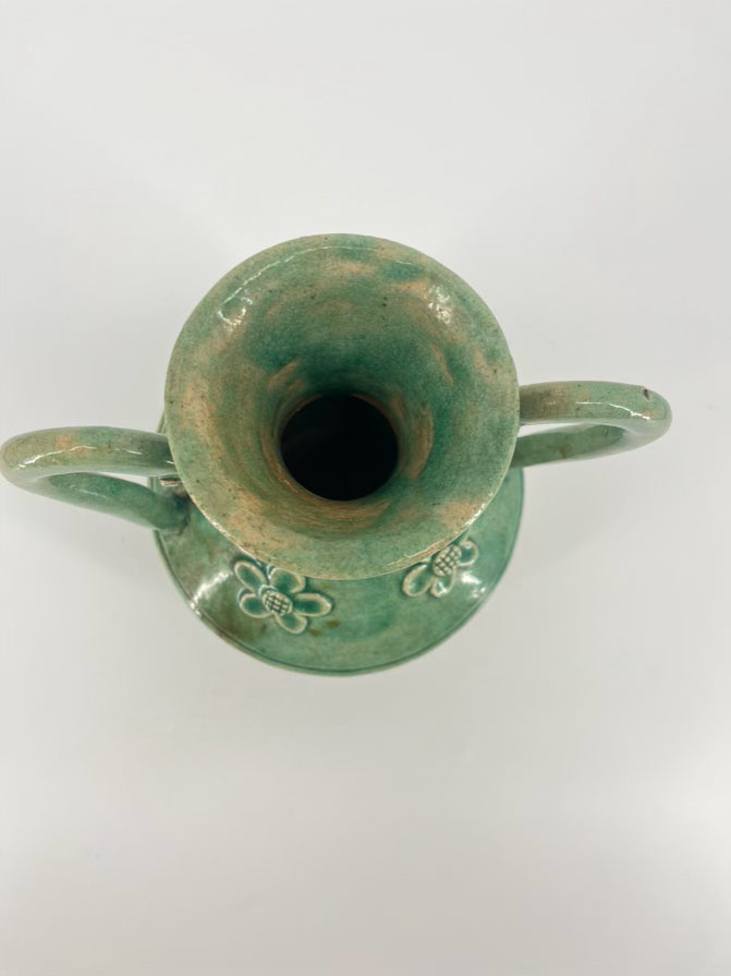 Celadon Embossed Flower Dragon-Shaped Handles Jug