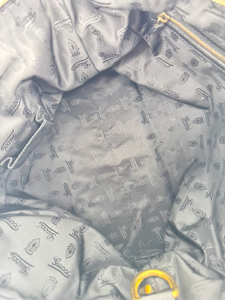 GUCCI Black Leather Purse w/ Gold Tone Details