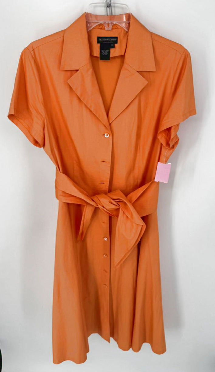 J PETERMAN Size 16 Orange Belted Maxi-Dress