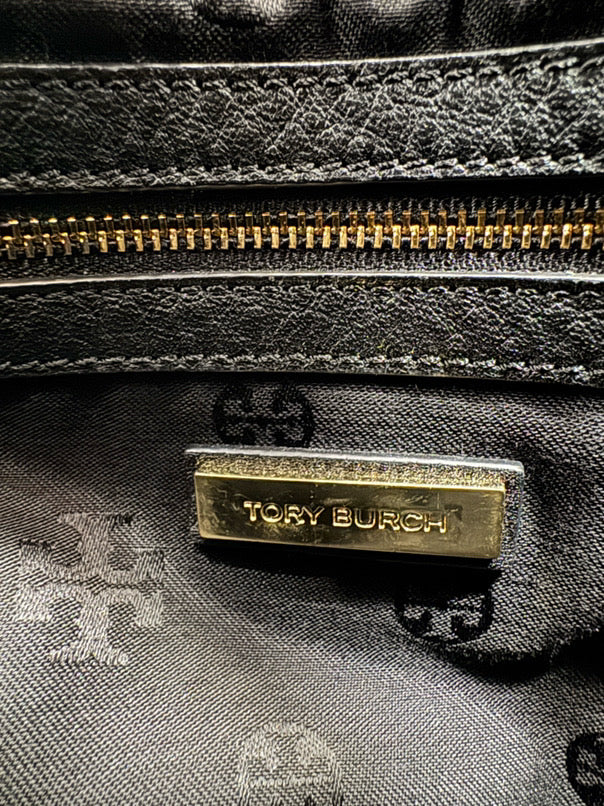 TORY BURCH Black Leather Tote Bag