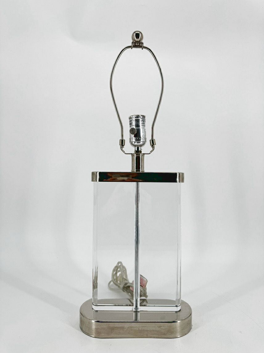 Glass & Metal Oval Lamp