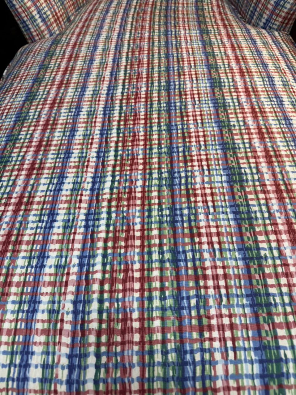 Red & Blue Plaid Chaise