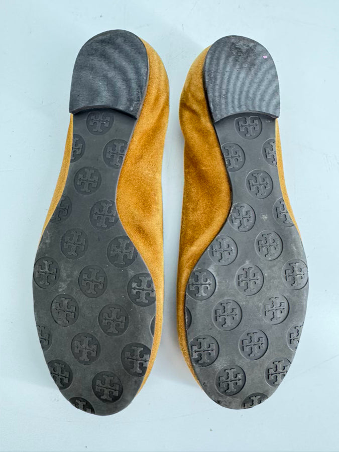 TORY BURCH Size 8 Chestnut Suede Flats
