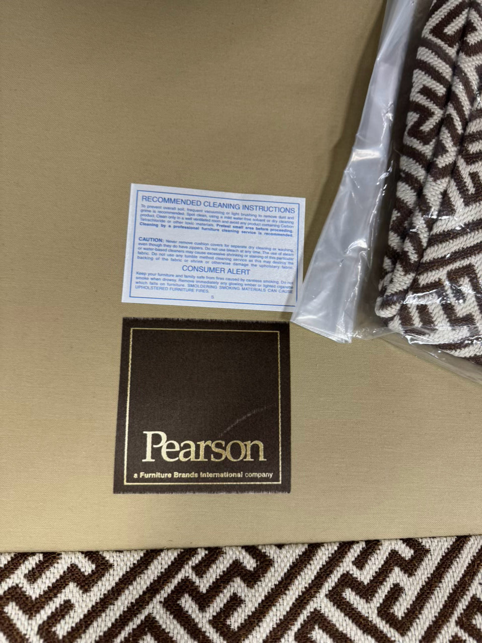 PEARSON Brown & White Geometric Chaise
