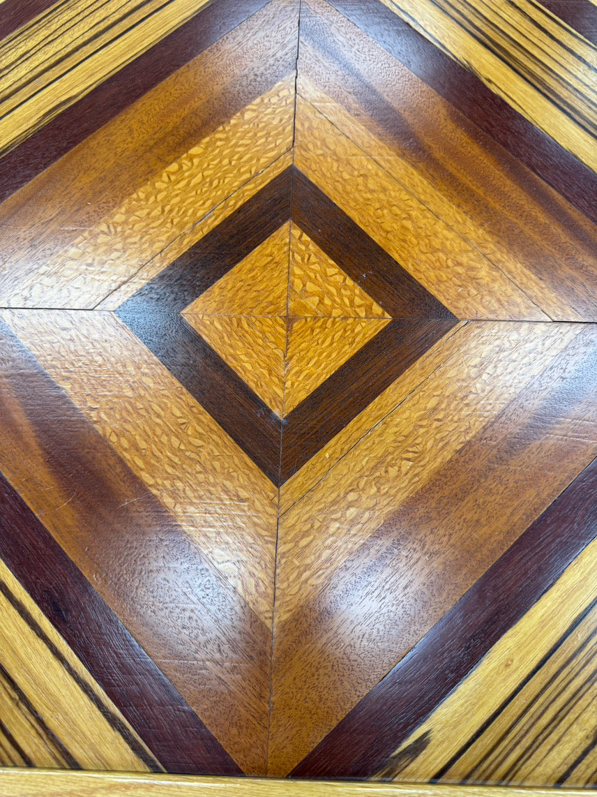 Light Oak w/ Dark Wood Inlay Handmade Coffee Table