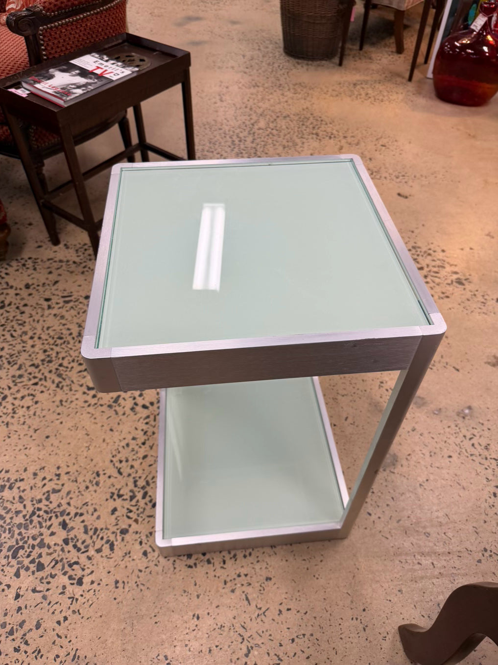 Metal & Glass End Table