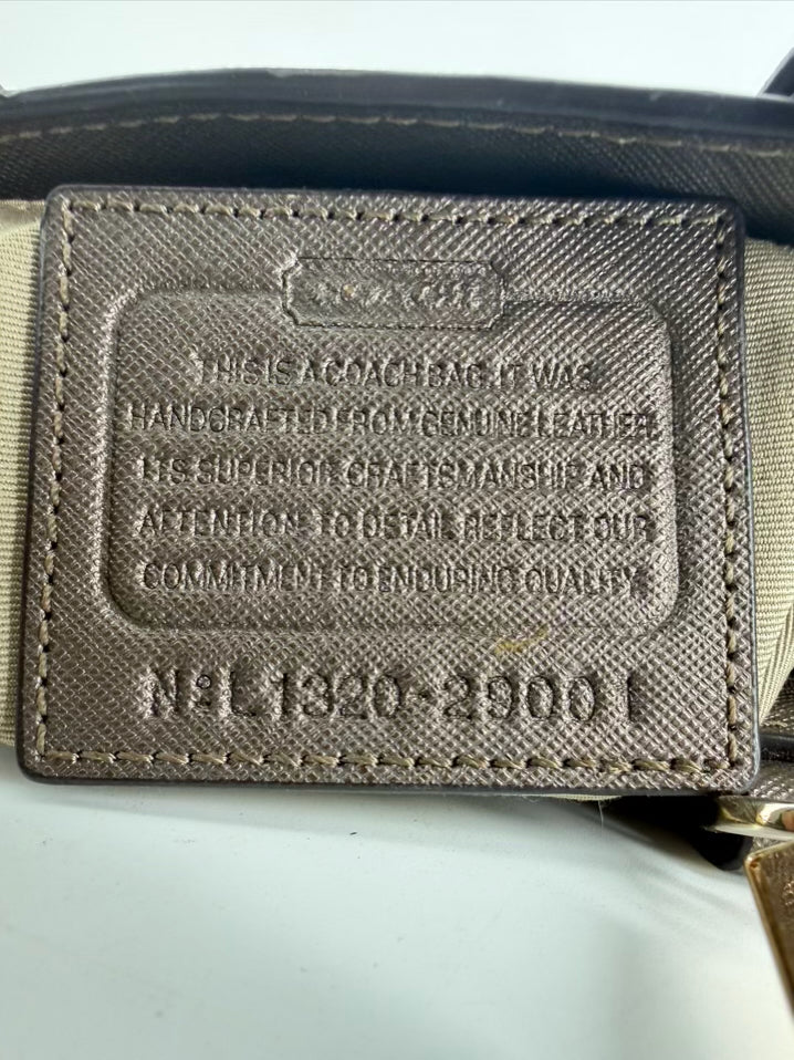 COACH Madison Metallic Bronze Saffiano Leather Mini Tote