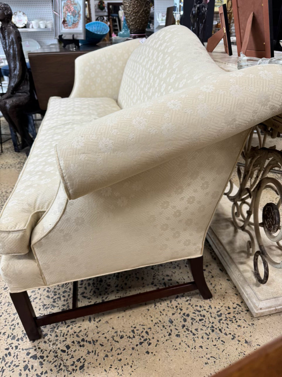 HICKORY CHAIR Pale Yellow Chippendale Sofa