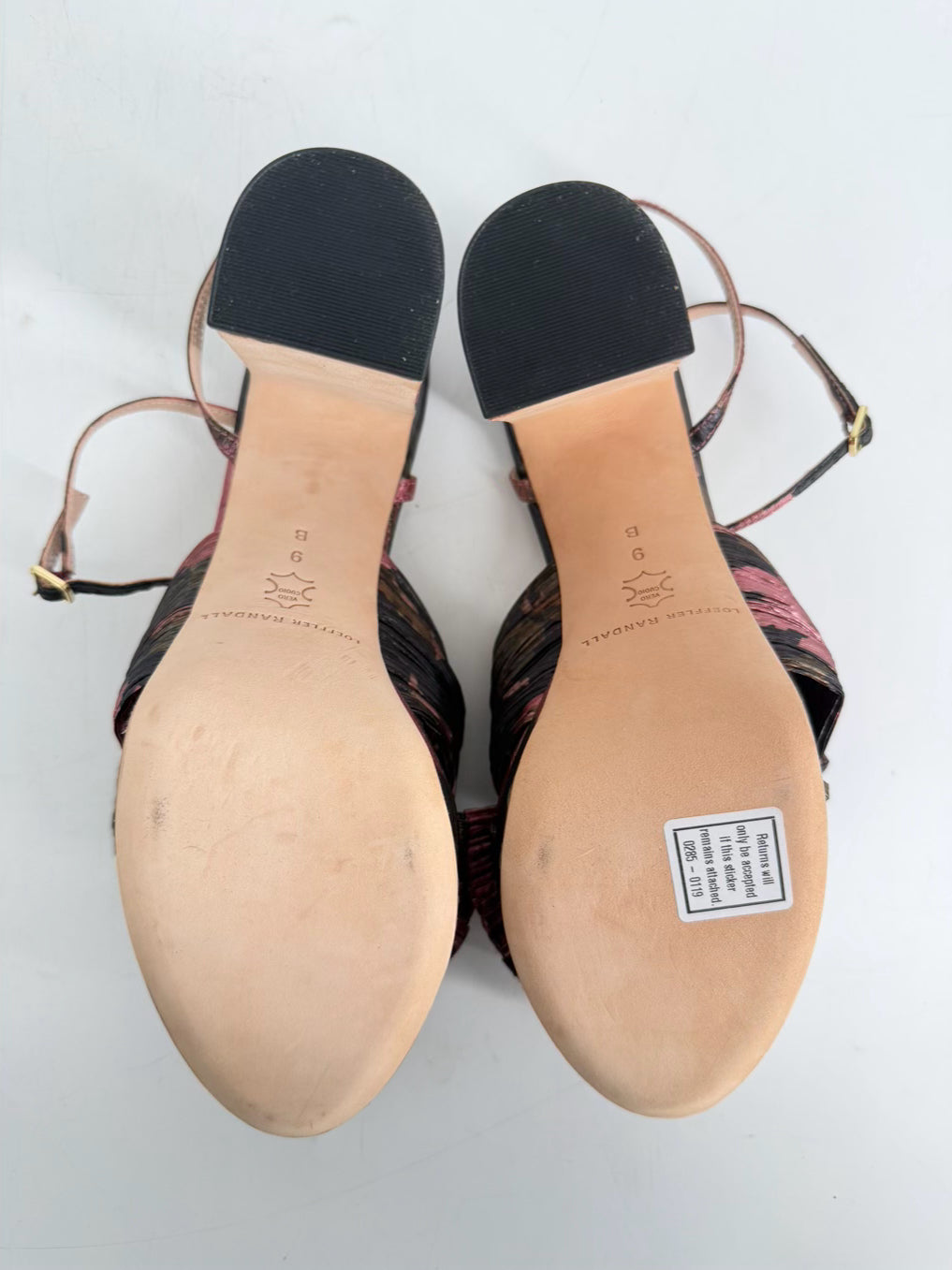 LOEFFLER RANDALL Size 9 Black & Pink Heels