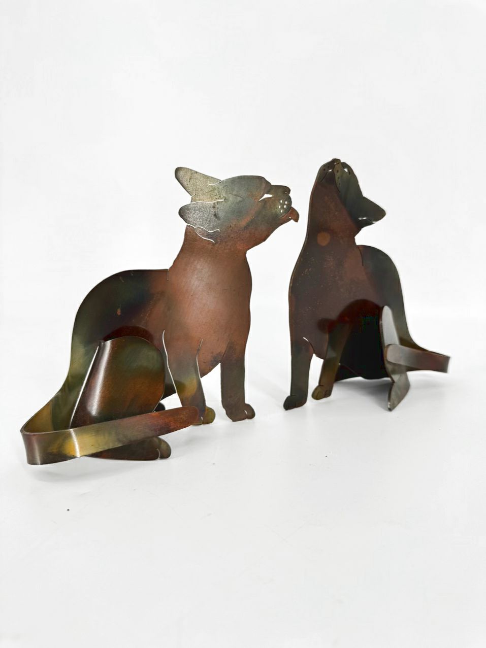 Signed Copper Lasercut Pair of Cats