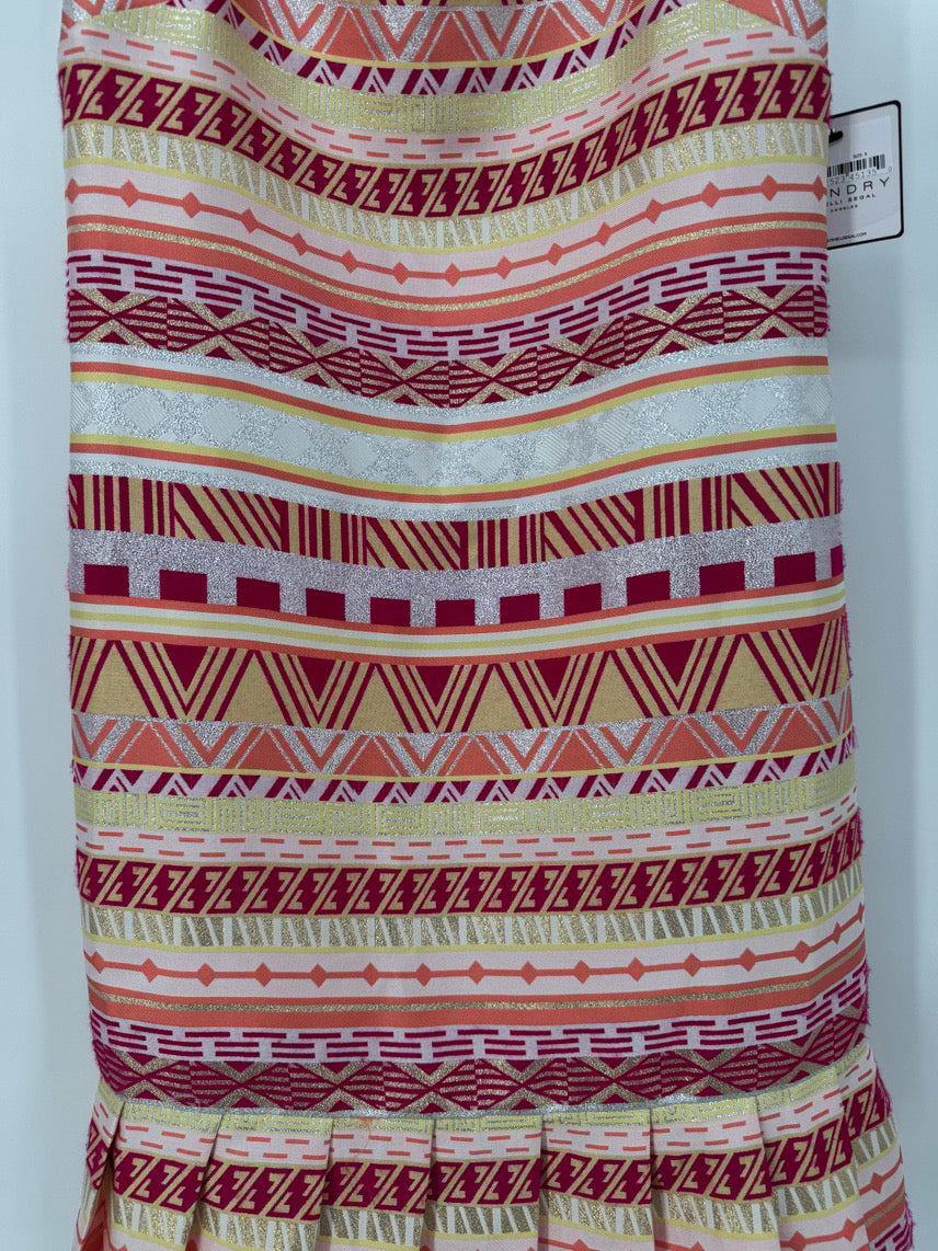 LAUNDRY BY S SEGAL Size 6 Magenta/Gold Print Sleeveless Dress