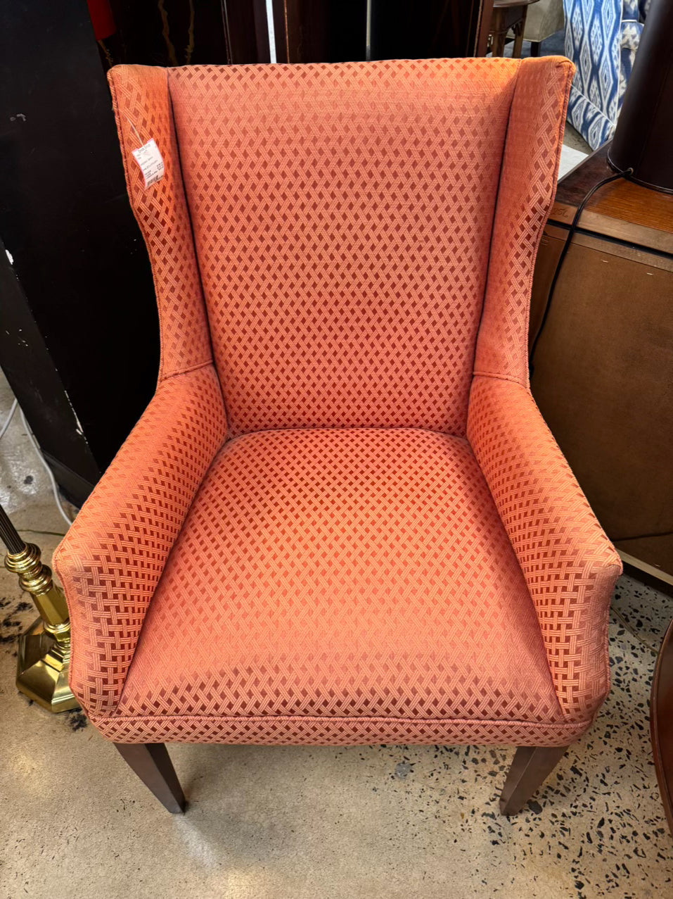 Salmon Wingback Chair