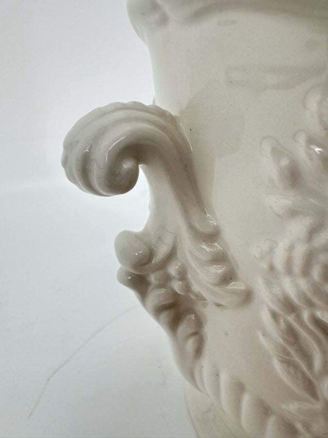 MOTTAHEDEH White Porcelain Oval Cachepot w/ Handles