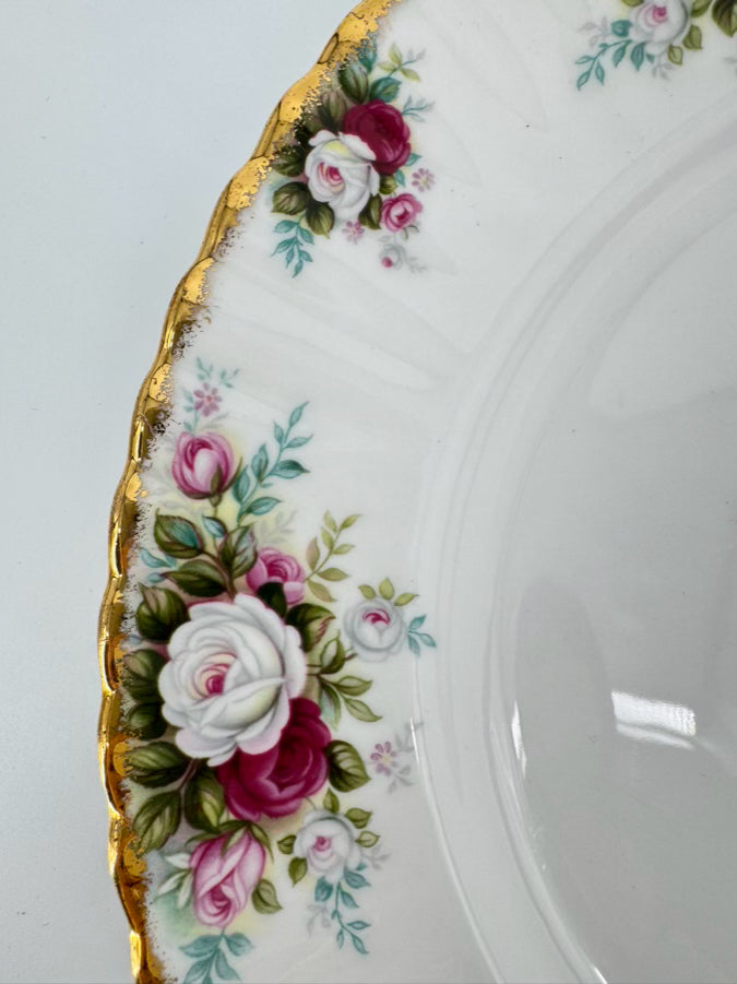 ROYAL ALBERT Pink & Green Bone China "Celebration" Dinner Set for 8