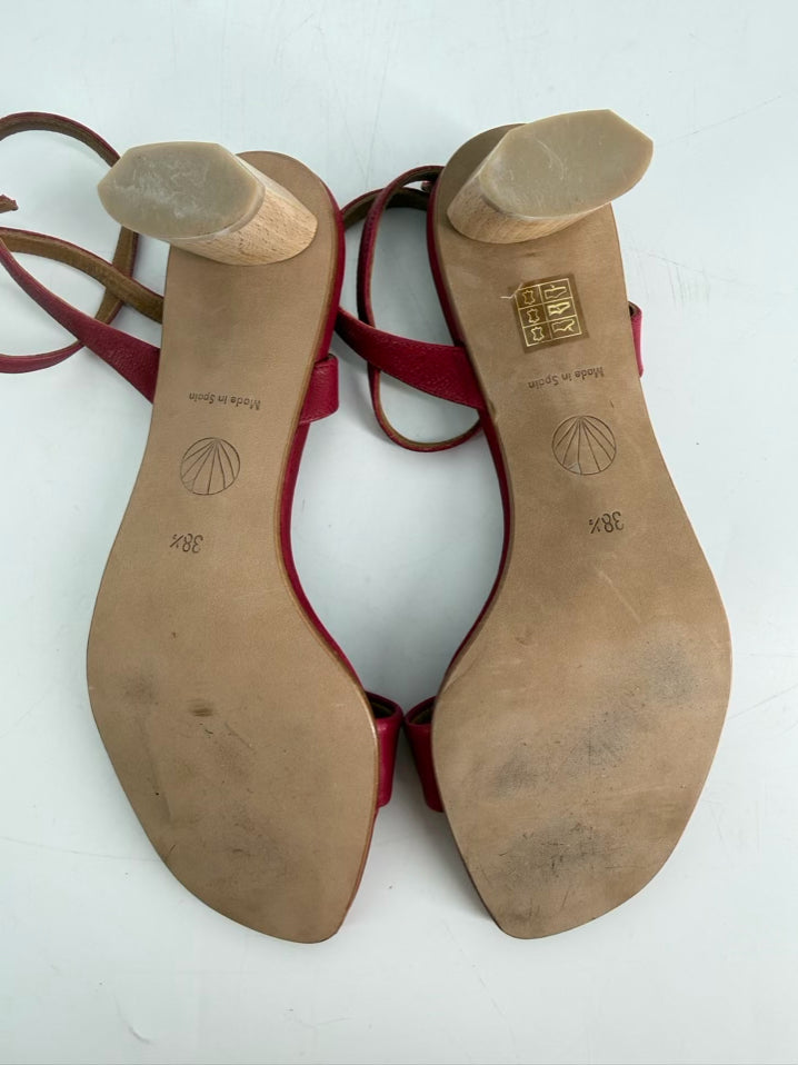 COCLICO Size 38.5 Red Leather Heels