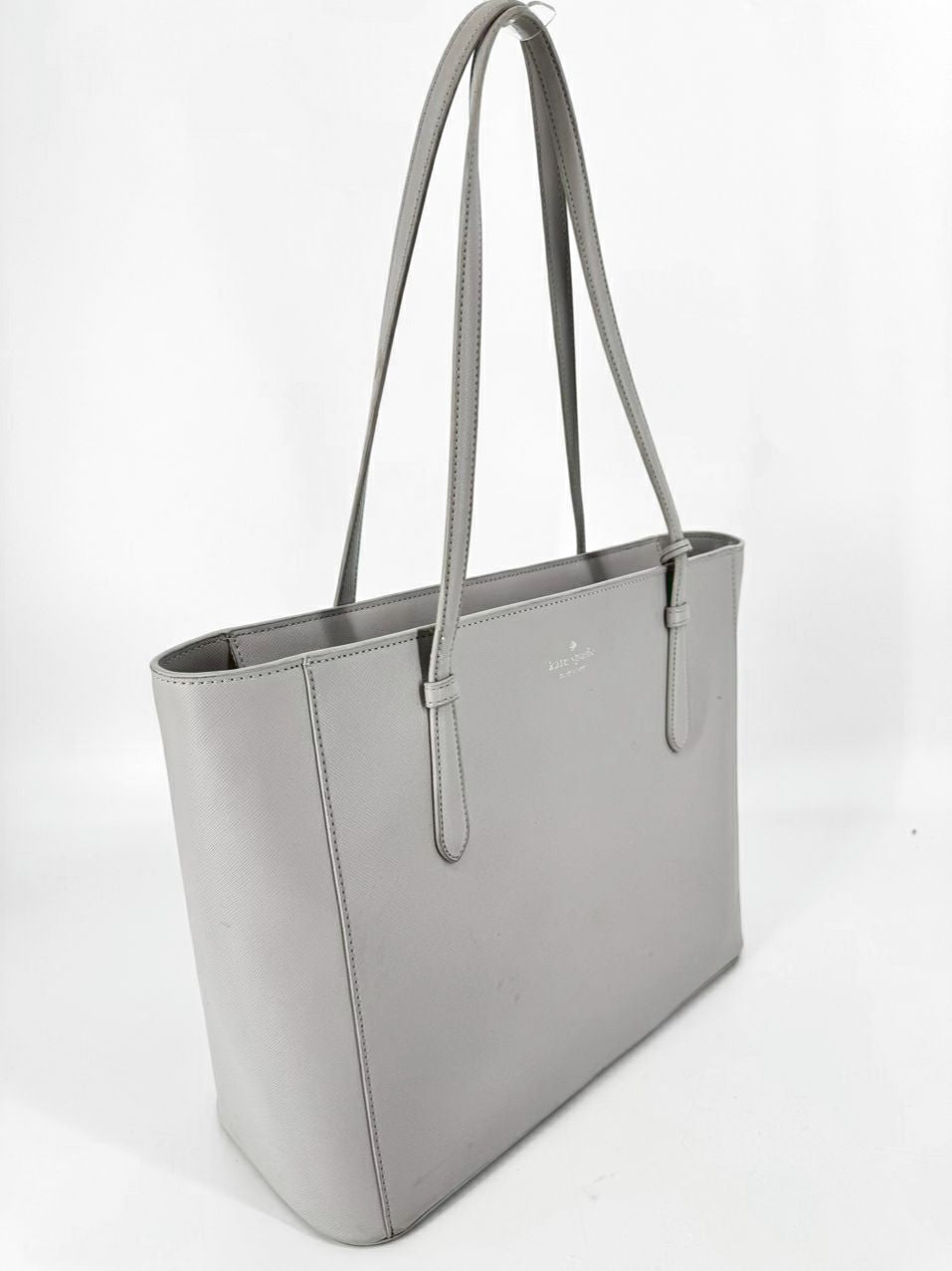 KATE SPADE Gray Leather Tote Bag