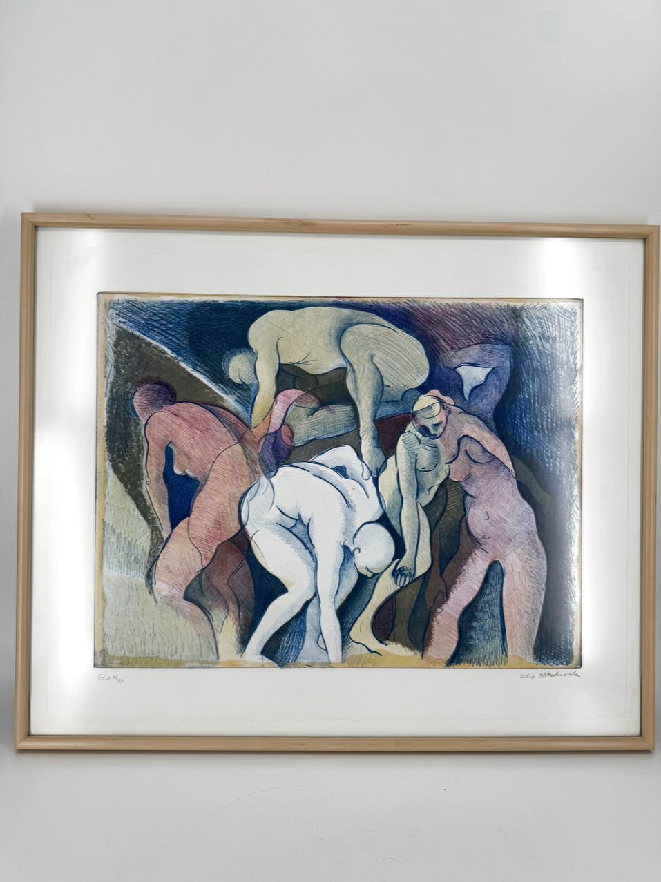 ALEX HITCHCOCK Nudes Framed Art in Blond Wood Frame